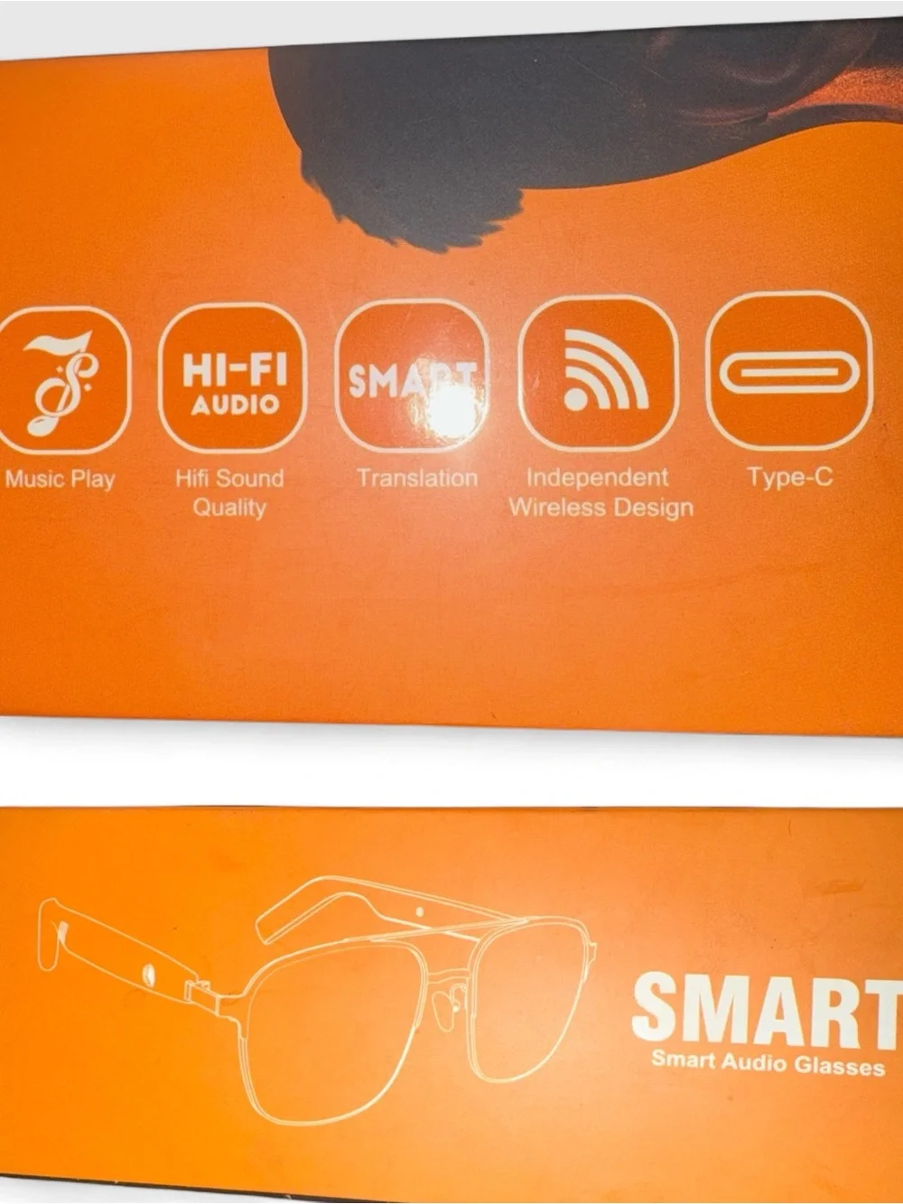 NIB Smart Wireless Audio Glasses - Black & Gold